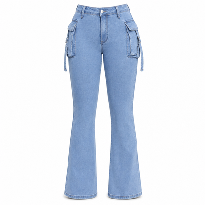 👖 Cargo Pockets, Flattering Flare | Women's High-Stretch Denim Jeans