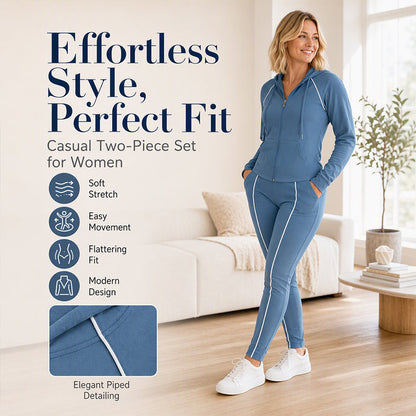 Women's Athletic Zip-Up Hoodie and Pants Set