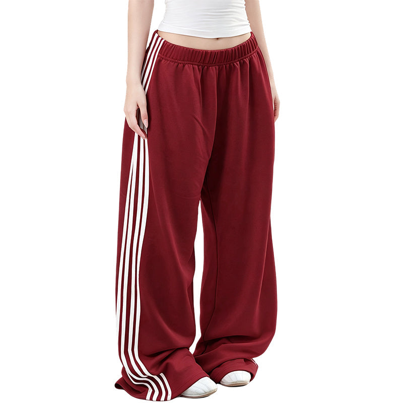 Women's Wide-Leg Sweatpants with Side Stripes
