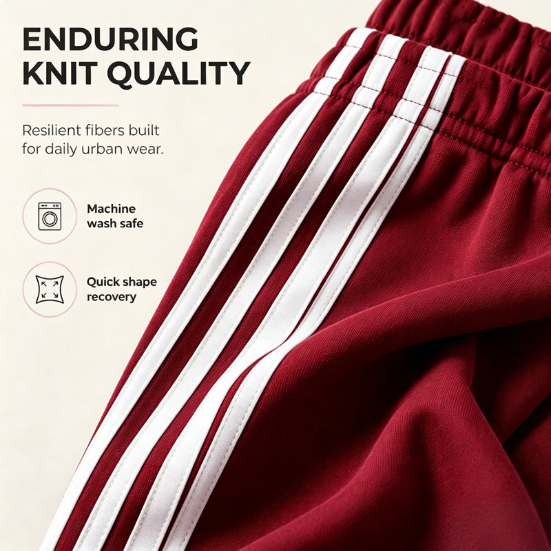Women's Wide-Leg Sweatpants with Side Stripes
