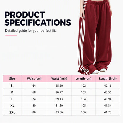 Women's Wide-Leg Sweatpants with Side Stripes