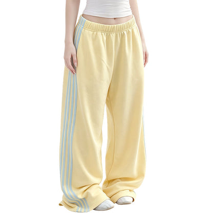 Women's Wide-Leg Sweatpants with Side Stripes