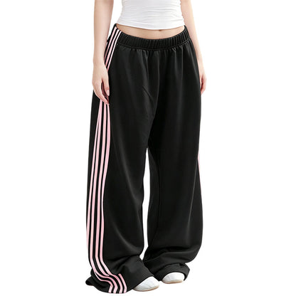Women's Wide-Leg Sweatpants with Side Stripes