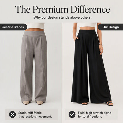 👖 Flattering High Rise, Dramatic Drape | Women's Pleated Wide-Leg Pants
