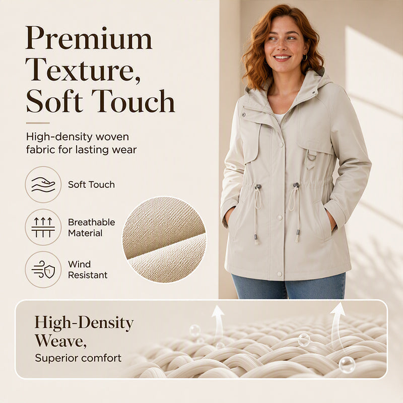 Women's Casual Warm Mid-Length Hooded Jacket