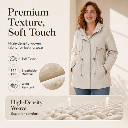 Women's Casual Warm Mid-Length Hooded Jacket