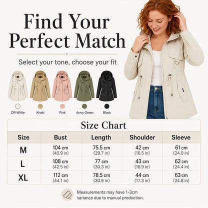 Women's Casual Warm Mid-Length Hooded Jacket