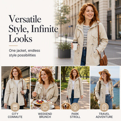 Women's Casual Warm Mid-Length Hooded Jacket