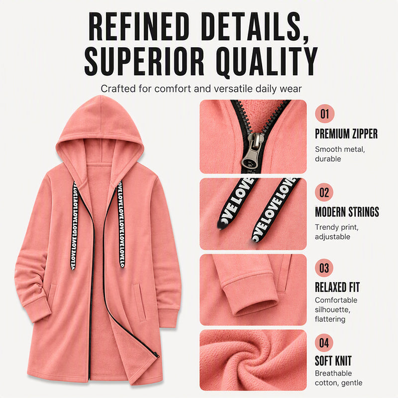 Women's Thickened Mid-Length Hooded Jacket