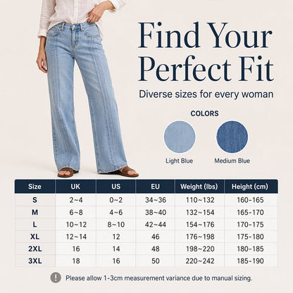Women's Wide-Leg Jeans with Front Seams