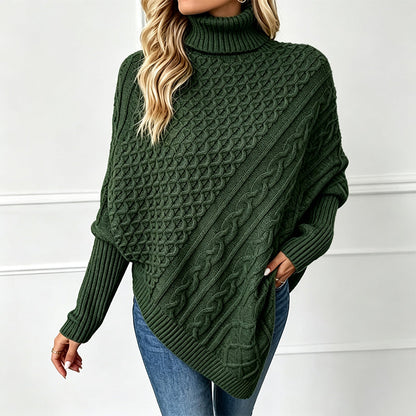 Women's Cable Knit Poncho Sweater