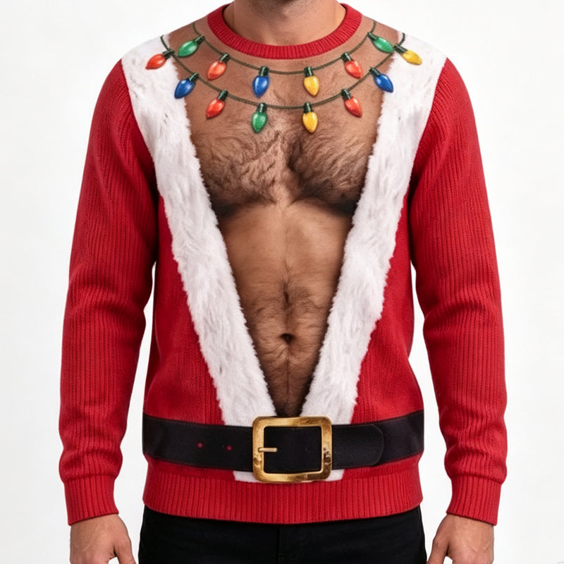 Men's Funny Christmas 3D Printed Muscle Sweatshirt