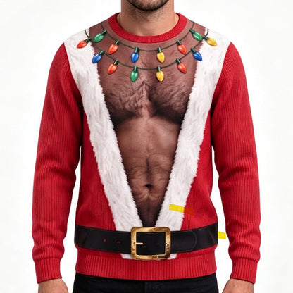 Men's Funny Christmas 3D Printed Muscle Sweatshirt