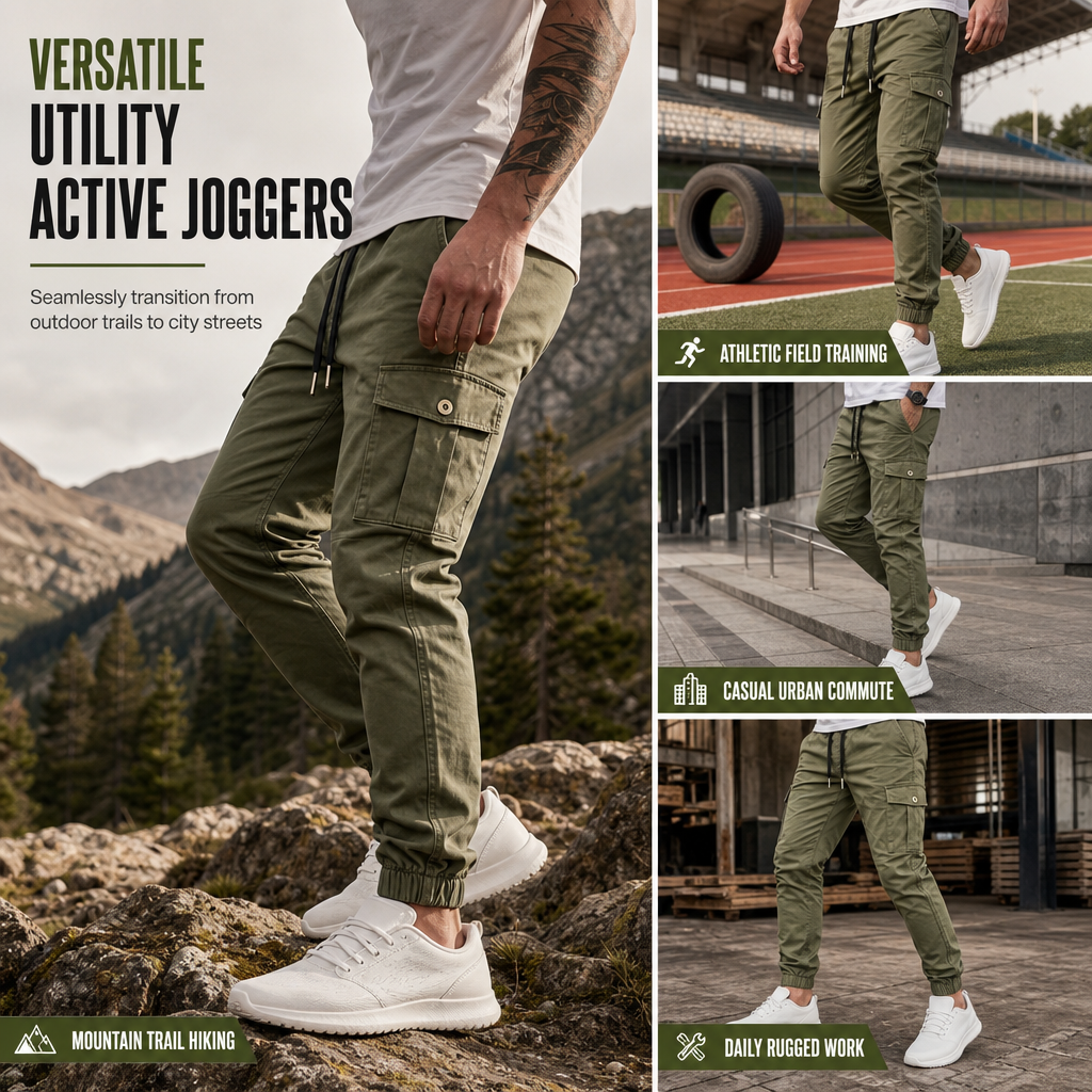 Lightweight Casual Cargo Pants Outdoor Hiking Joggers for Autumn and Winter Sports Running Training