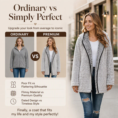 Women's Casual Hooded Plush Cardigan