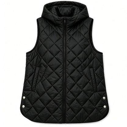 Women's Casual Mid-Length Hooded Padded Vest