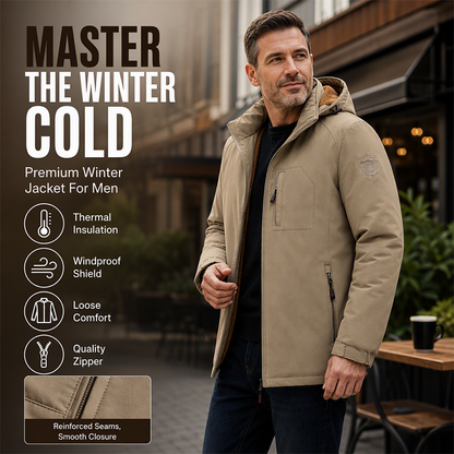 Men's Winter Warm Waterproof Hooded Jacket