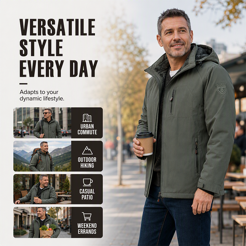 Men's Winter Warm Waterproof Hooded Jacket