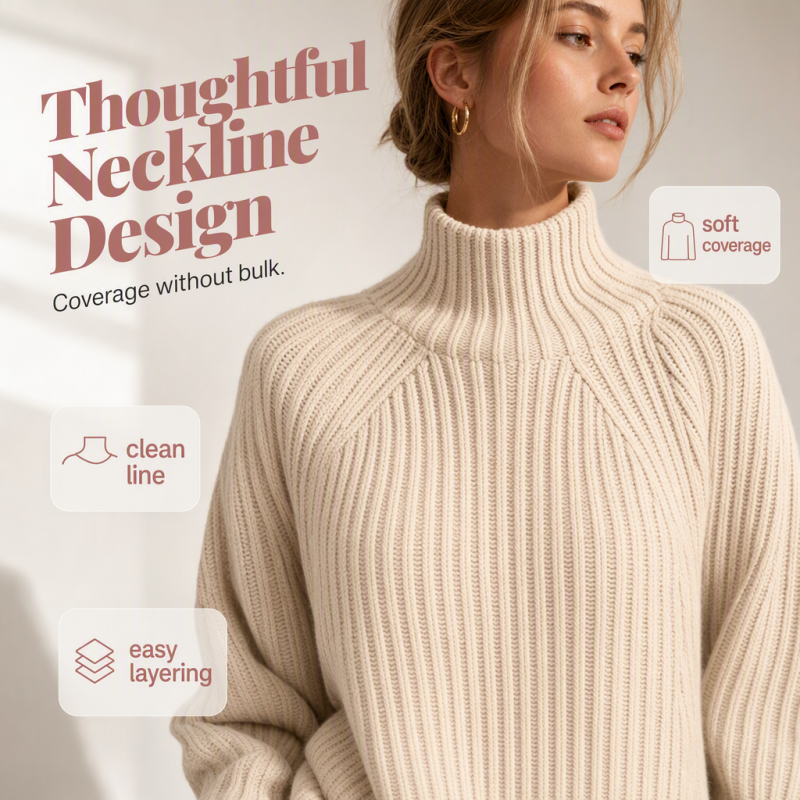 Women's Cozy Turtleneck Knit Sweater Dress