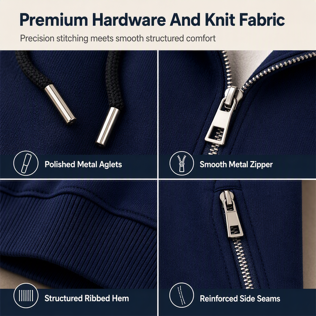 Women's Premium Full Zip Hooded with Zipper Pockets