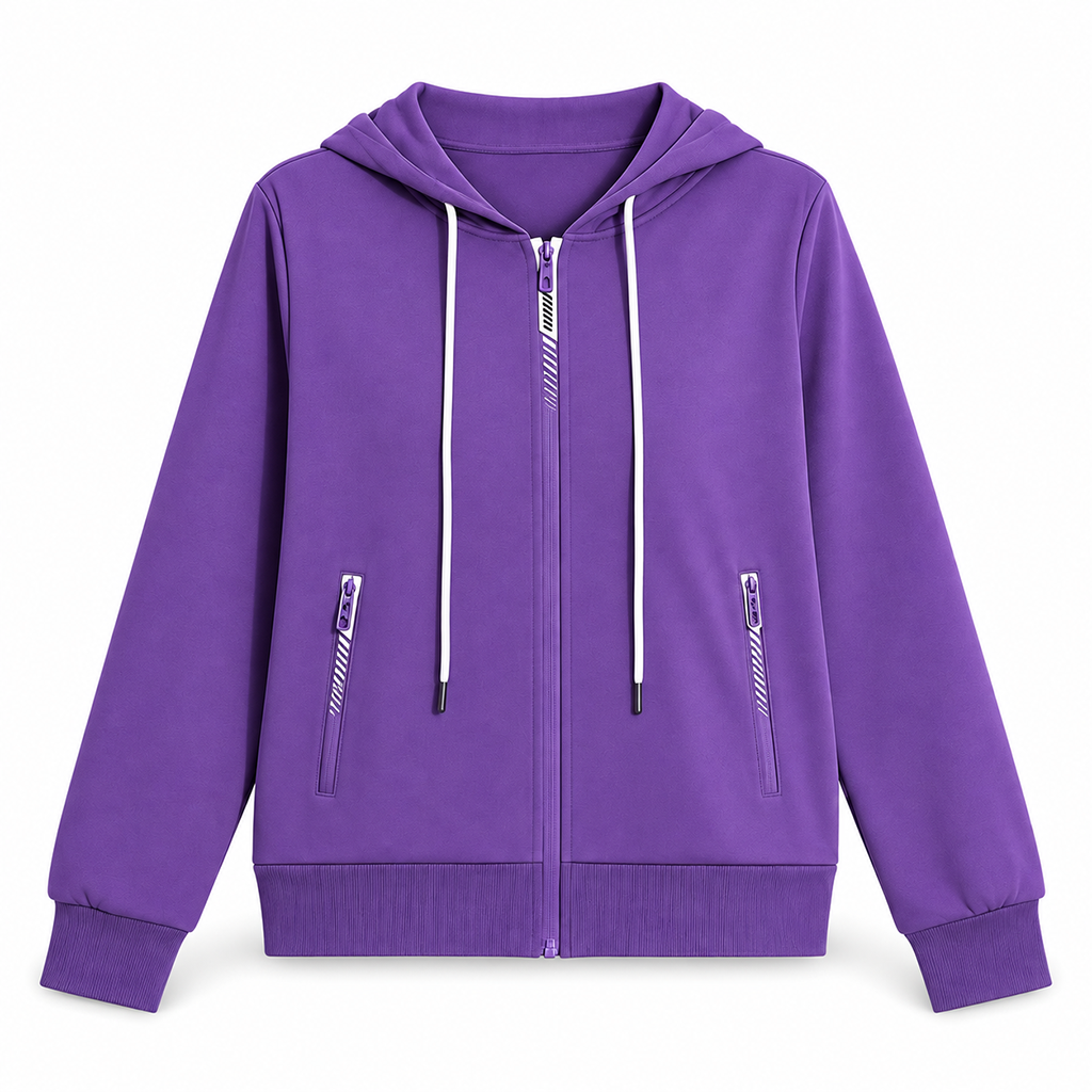 Women's Premium Full Zip Hooded with Zipper Pockets