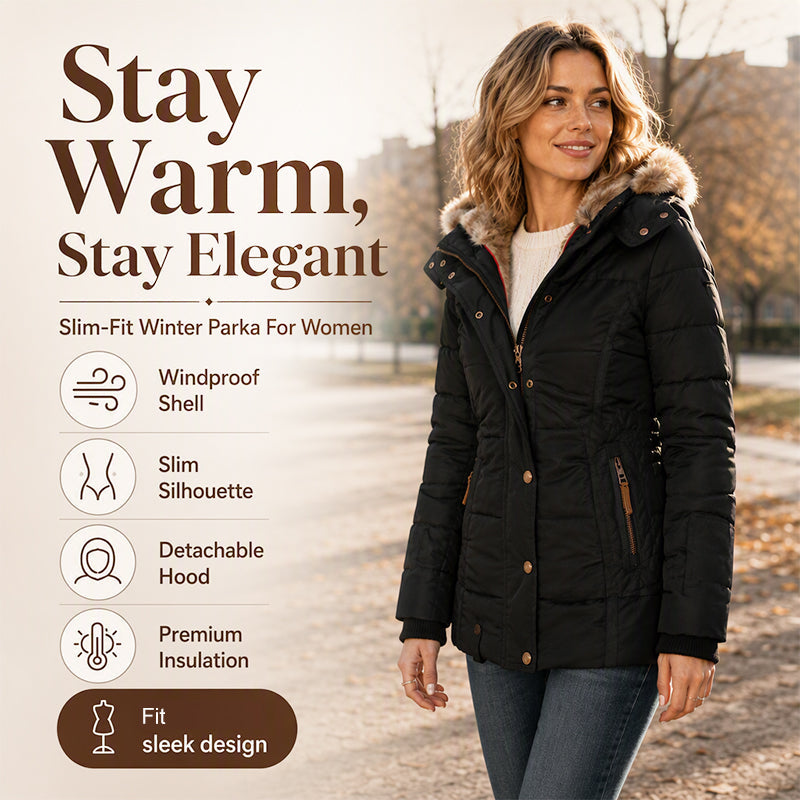Women's Slim-Fit Hooded Padded Jacket