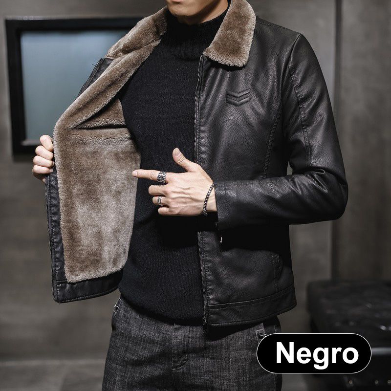 🧥 Plush-Lined Warmth, Refined Leather-Look Style | Men's Zip Jacket