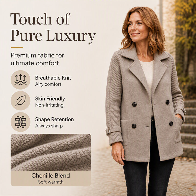 Women's Casual Double Breasted Lapel Coat