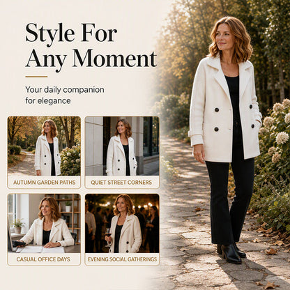 Women's Casual Double Breasted Lapel Coat