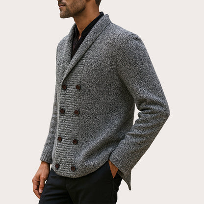 Men's Double Breasted Shawl Collar Knit Cardigan