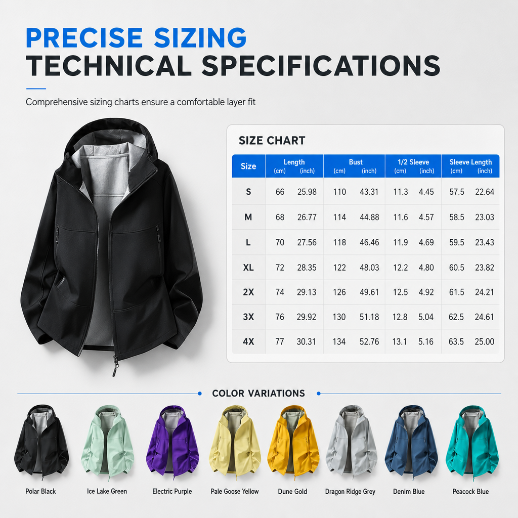 🌧️ Weather-Ready Protection, Easy Movement | Unisex Hooded Softshell Jacket ⚡