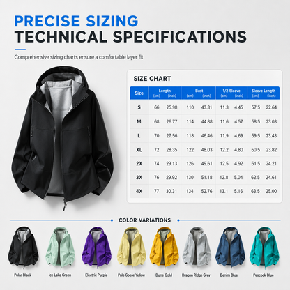 🌧️ Weather-Ready Protection, Easy Movement | Unisex Hooded Softshell Jacket ⚡