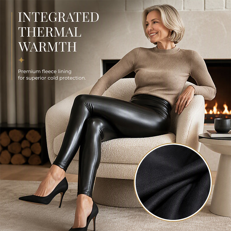 Women's High-Waisted PU Leather Leggings