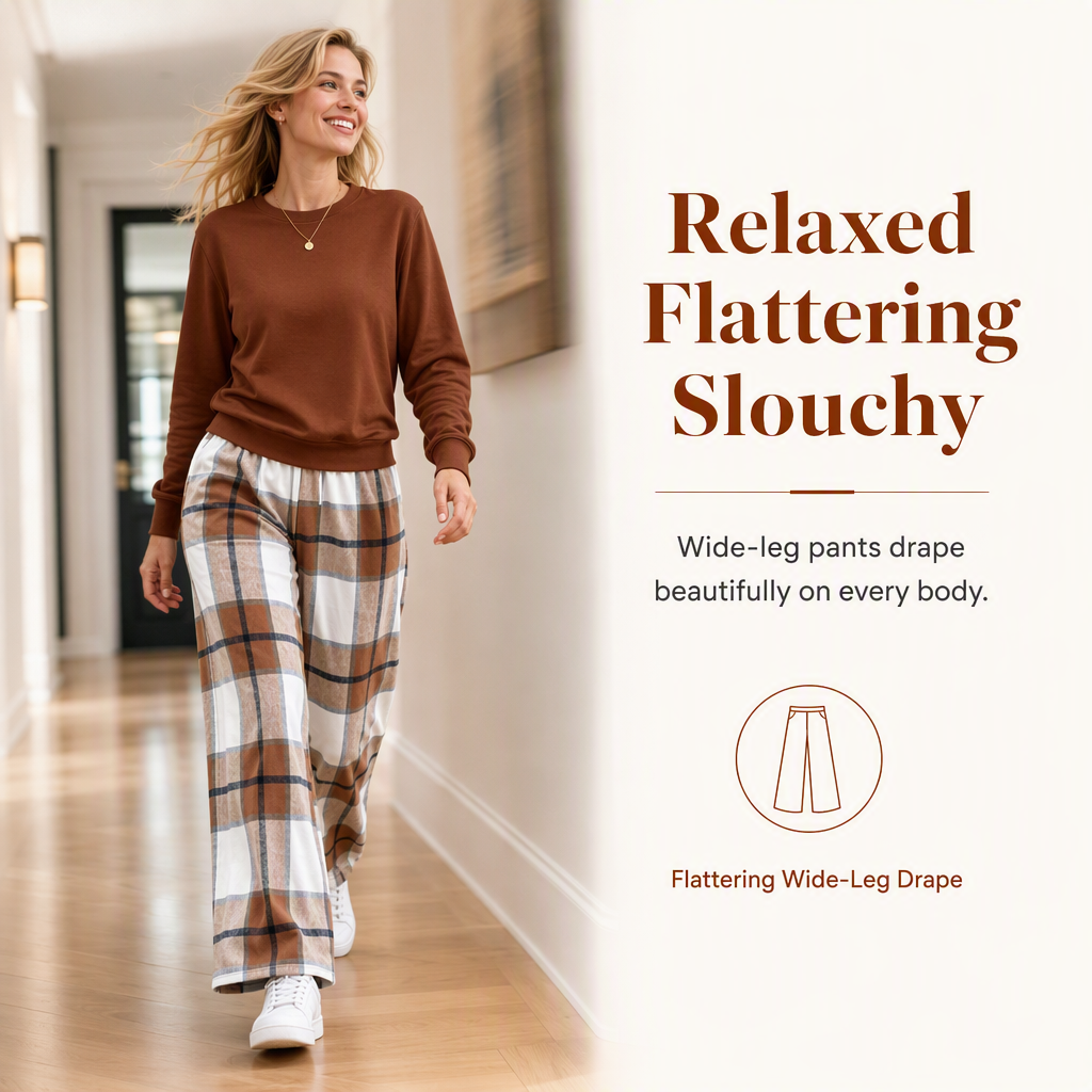 ☁️ Relaxed Comfort, Flattering Wide-Leg Style | Women's 2-Piece Set ⚡