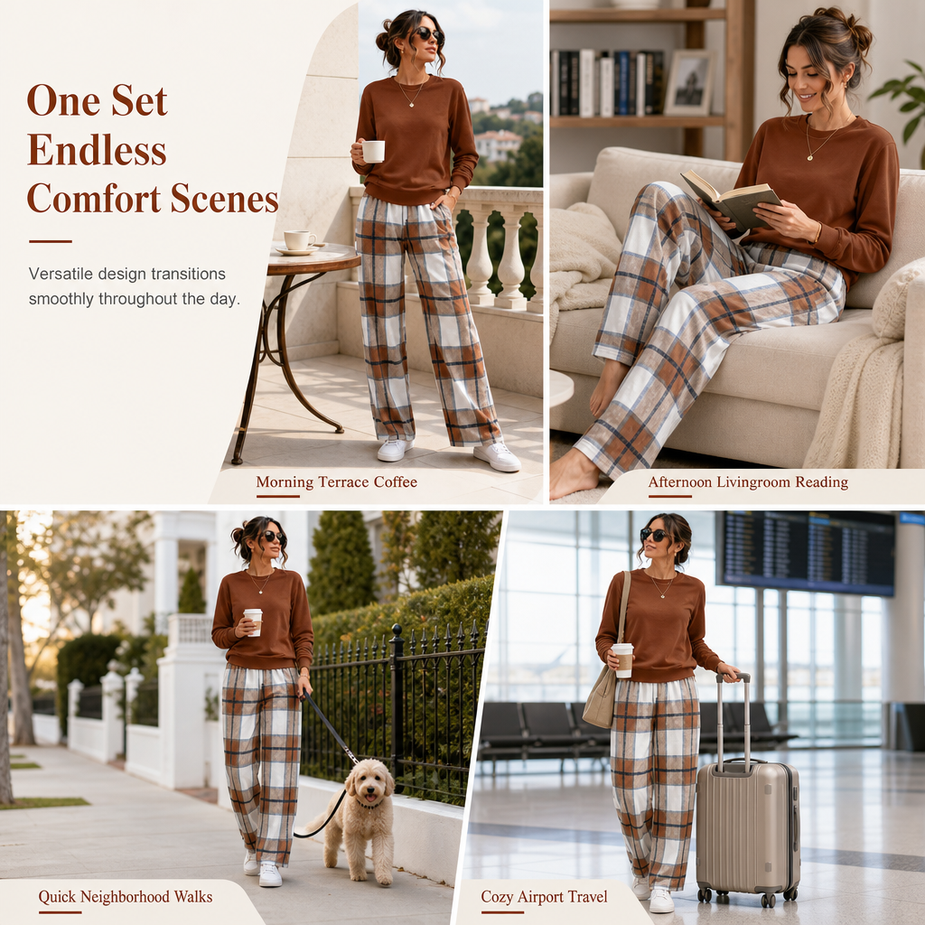 ☁️ Relaxed Comfort, Flattering Wide-Leg Style | Women's 2-Piece Set ⚡