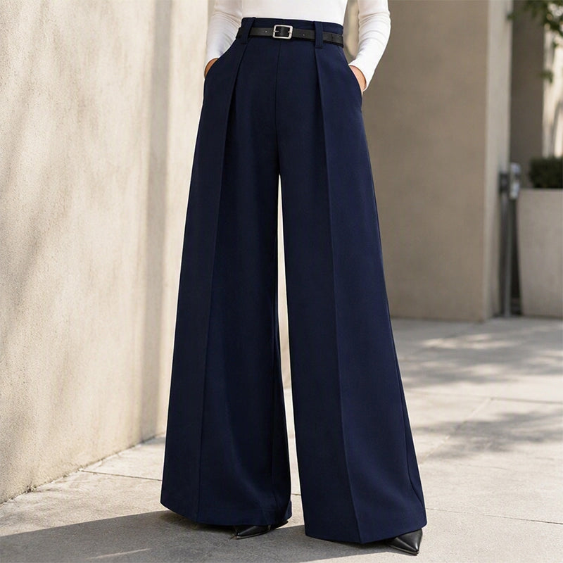 Women's Elegant Drape Wide-Leg Pants