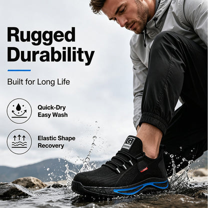 🥾 Steel Toe Protection, Lightweight All-Day Comfort | Men's Safety Work Shoes