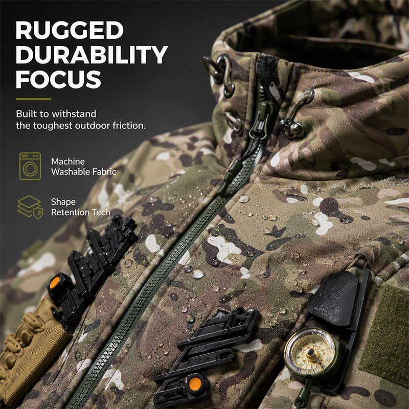 🌧️ Wind-Ready Protection, Multi-Pocket Utility | Men's Tactical Hooded Jacket
