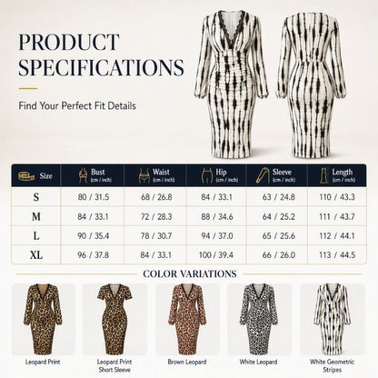 🐆 Lace V-Neck, Curve-Flattering Ruched Fit | Women's Leopard Midi Dress