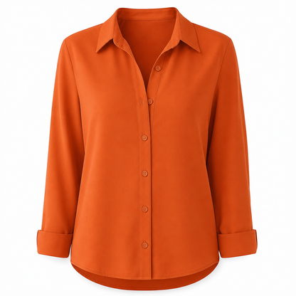 Women Elegant Casual Long Sleeve Button Up Blouse