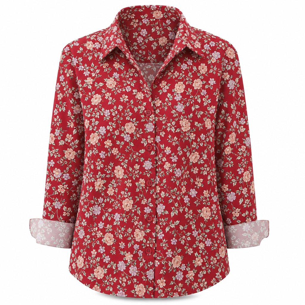 Women Elegant Casual Long Sleeve Button Up Blouse
