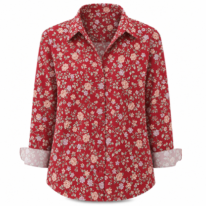 Women Elegant Casual Long Sleeve Button Up Blouse