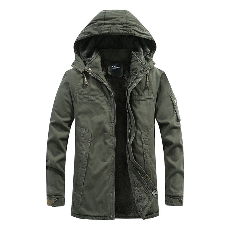 🧥 Plush-Lined Warmth, Rugged Utility Style | Men's Hooded Utility Jacket