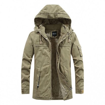 🧥 Plush-Lined Warmth, Rugged Utility Style | Men's Hooded Utility Jacket