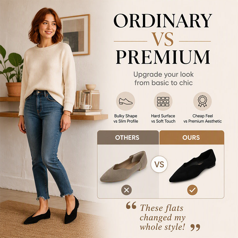 Women's Chic Pointed Toe V-Cut Flat Shoes