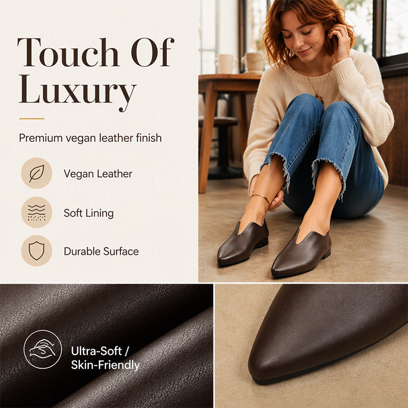 Women's Chic Pointed Toe V-Cut Flat Shoes
