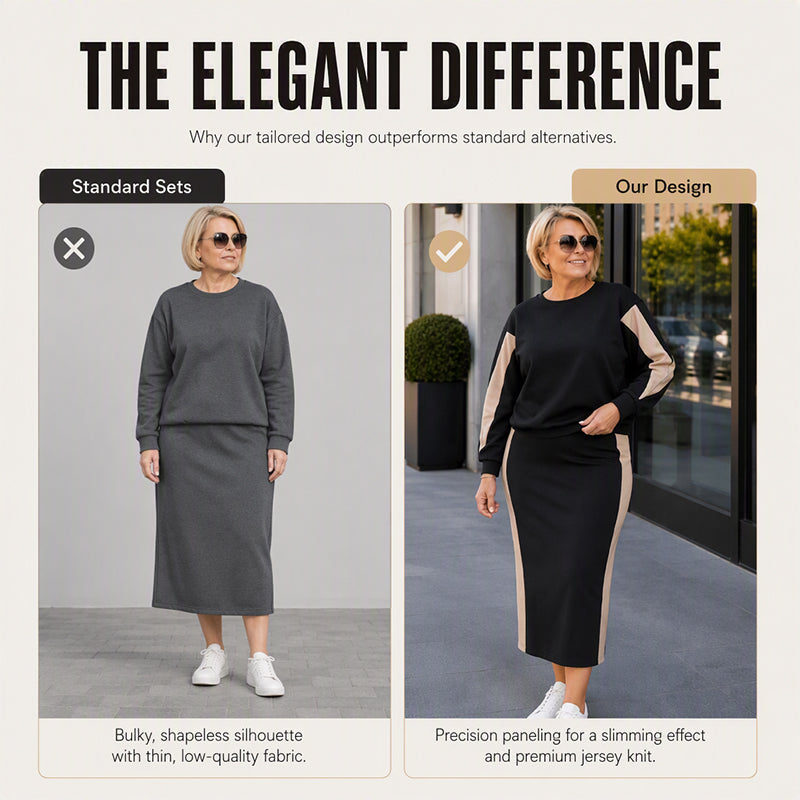 Polished Two-Piece Style | Women’s Color-Block Knit Set