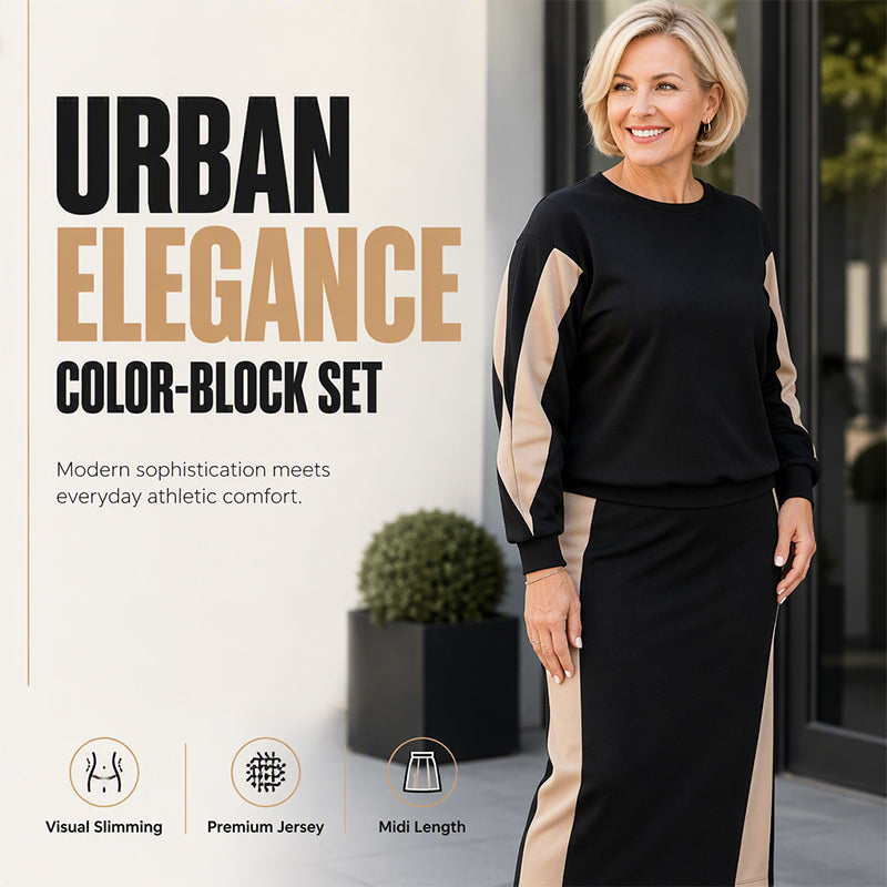 Polished Two-Piece Style | Women’s Color-Block Knit Set