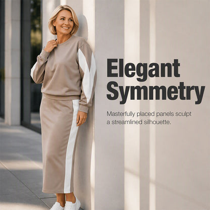Polished Two-Piece Style | Women’s Color-Block Knit Set
