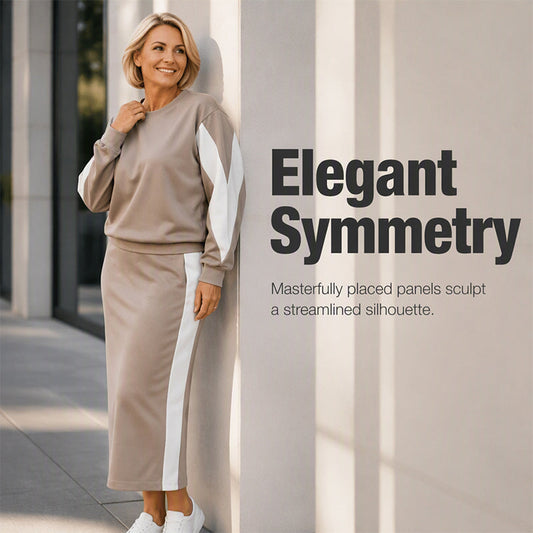 Polished Two-Piece Style | Women’s Color-Block Knit Set